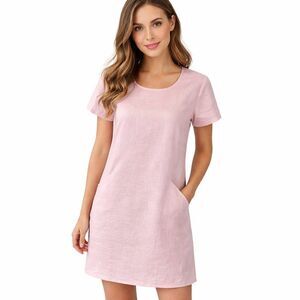 For Cynthia Linen Dress Size Small Pink Shift NWT